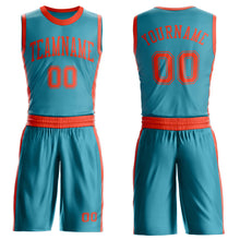 Charger l'image dans la galerie, Custom Teal Orange Round Neck Suit Basketball Jersey