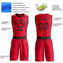 Load image into Gallery viewer, Custom Red Brown Round Neck Suit Basketball Jersey