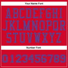 Load image into Gallery viewer, Custom Red Purple Round Neck Suit Basketball Jersey