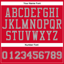 Load image into Gallery viewer, Custom Red Gray Round Neck Suit Basketball Jersey