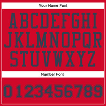 Load image into Gallery viewer, Custom Red Navy Round Neck Suit Basketball Jersey