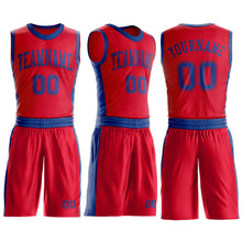 Load image into Gallery viewer, Custom Red Royal Round Neck Suit Basketball Jersey