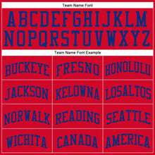 Load image into Gallery viewer, Custom Red Royal Round Neck Suit Basketball Jersey