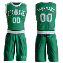 Загрузить изображение в средство просмотра галереи, Custom Kelly Green White Round Neck Suit Basketball Jersey