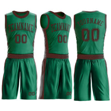 Charger l'image dans la galerie, Custom Kelly Green Brown Round Neck Suit Basketball Jersey