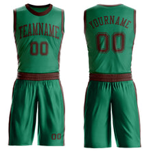 Charger l'image dans la galerie, Custom Kelly Green Brown Round Neck Suit Basketball Jersey