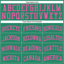Загрузить изображение в средство просмотра галереи, Custom Kelly Green Pink Round Neck Suit Basketball Jersey