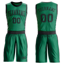 Загрузить изображение в средство просмотра галереи, Custom Kelly Green Black Round Neck Suit Basketball Jersey