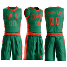 Загрузить изображение в средство просмотра галереи, Custom Kelly Green Orange Round Neck Suit Basketball Jersey