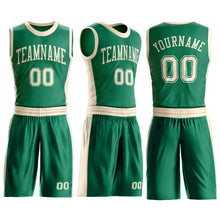 Загрузить изображение в средство просмотра галереи, Custom Kelly Green Cream Round Neck Suit Basketball Jersey