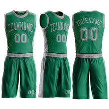 Загрузить изображение в средство просмотра галереи, Custom Kelly Green Gray Round Neck Suit Basketball Jersey