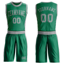 Загрузить изображение в средство просмотра галереи, Custom Kelly Green Gray Round Neck Suit Basketball Jersey