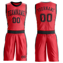 Load image into Gallery viewer, Custom Fire Red Black Round Neck Suit Basketball Jersey