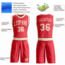 Charger l'image dans la galerie, Custom Fire Red Cream Round Neck Suit Basketball Jersey