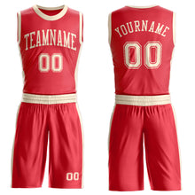 Charger l'image dans la galerie, Custom Fire Red Cream Round Neck Suit Basketball Jersey