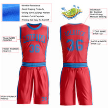 Laden Sie das Bild in den Galerie-Viewer, Custom Fire Red Blue Round Neck Suit Basketball Jersey