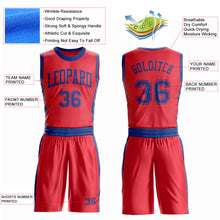 Load image into Gallery viewer, Custom Fire Red Royal Round Neck Suit Basketball Jersey
