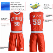 Load image into Gallery viewer, Custom Orange White Round Neck Suit Basketball Jersey