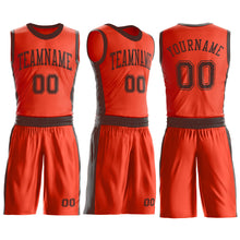 Load image into Gallery viewer, Custom Orange Brown Round Neck Suit Basketball Jersey