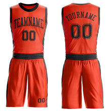 Load image into Gallery viewer, Custom Orange Black Round Neck Suit Basketball Jersey
