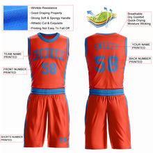 Load image into Gallery viewer, Custom Orange Blue Round Neck Suit Basketball Jersey