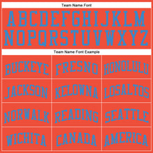 Load image into Gallery viewer, Custom Orange Blue Round Neck Suit Basketball Jersey