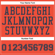 Load image into Gallery viewer, Custom Orange Navy Round Neck Suit Basketball Jersey