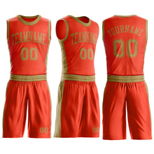 Load image into Gallery viewer, Custom Orange Old Gold Round Neck Suit Basketball Jersey