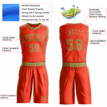 Load image into Gallery viewer, Custom Orange Old Gold Round Neck Suit Basketball Jersey
