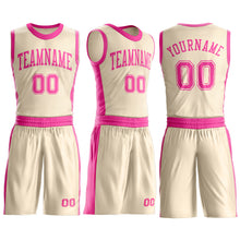 Загрузить изображение в средство просмотра галереи, Custom Cream Pink Round Neck Suit Basketball Jersey