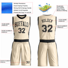 Загрузить изображение в средство просмотра галереи, Custom Cream Black Round Neck Suit Basketball Jersey