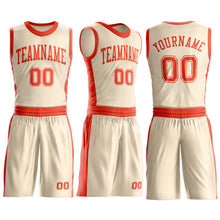Laden Sie das Bild in den Galerie-Viewer, Custom Cream Orange Round Neck Suit Basketball Jersey