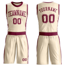 Charger l'image dans la galerie, Custom Cream Maroon Round Neck Suit Basketball Jersey