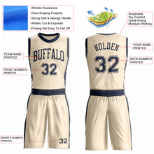 Загрузить изображение в средство просмотра галереи, Custom Cream Navy Round Neck Suit Basketball Jersey