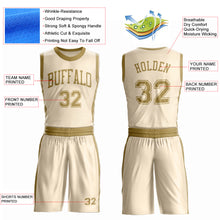 Laden Sie das Bild in den Galerie-Viewer, Custom Cream Old Gold Round Neck Suit Basketball Jersey