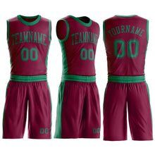 Load image into Gallery viewer, Custom Maroon Kelly Green Round Neck Suit Basketball Jersey