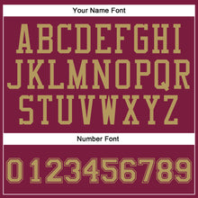 Load image into Gallery viewer, Custom Maroon Old Gold Round Neck Suit Basketball Jersey