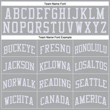 Load image into Gallery viewer, Custom Gray White Round Neck Suit Basketball Jersey