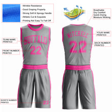 Загрузить изображение в средство просмотра галереи, Custom Gray Pink Round Neck Suit Basketball Jersey