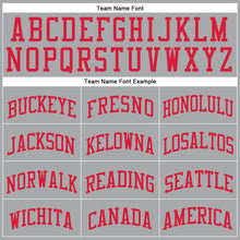 Load image into Gallery viewer, Custom Gray Red Round Neck Suit Basketball Jersey
