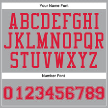 Load image into Gallery viewer, Custom Gray Red Round Neck Suit Basketball Jersey