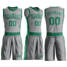 Load image into Gallery viewer, Custom Gray Kelly Green Round Neck Suit Basketball Jersey