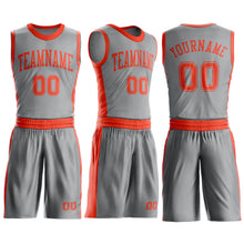 Load image into Gallery viewer, Custom Gray Orange Round Neck Suit Basketball Jersey