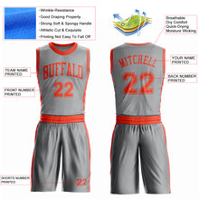 Load image into Gallery viewer, Custom Gray Orange Round Neck Suit Basketball Jersey