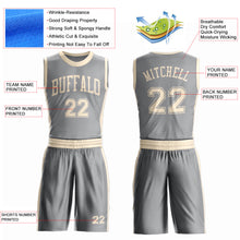Laden Sie das Bild in den Galerie-Viewer, Custom Gray Cream Round Neck Suit Basketball Jersey