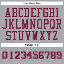 Laden Sie das Bild in den Galerie-Viewer, Custom Gray Maroon Round Neck Suit Basketball Jersey