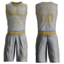 Laden Sie das Bild in den Galerie-Viewer, Custom Gray Old Gold Round Neck Suit Basketball Jersey