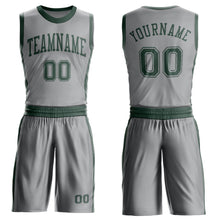 Laden Sie das Bild in den Galerie-Viewer, Custom Gray Green Round Neck Suit Basketball Jersey