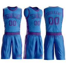 Laden Sie das Bild in den Galerie-Viewer, Custom Blue Purple Round Neck Suit Basketball Jersey