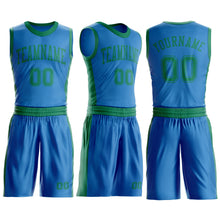 Загрузить изображение в средство просмотра галереи, Custom Blue Kelly Green Round Neck Suit Basketball Jersey